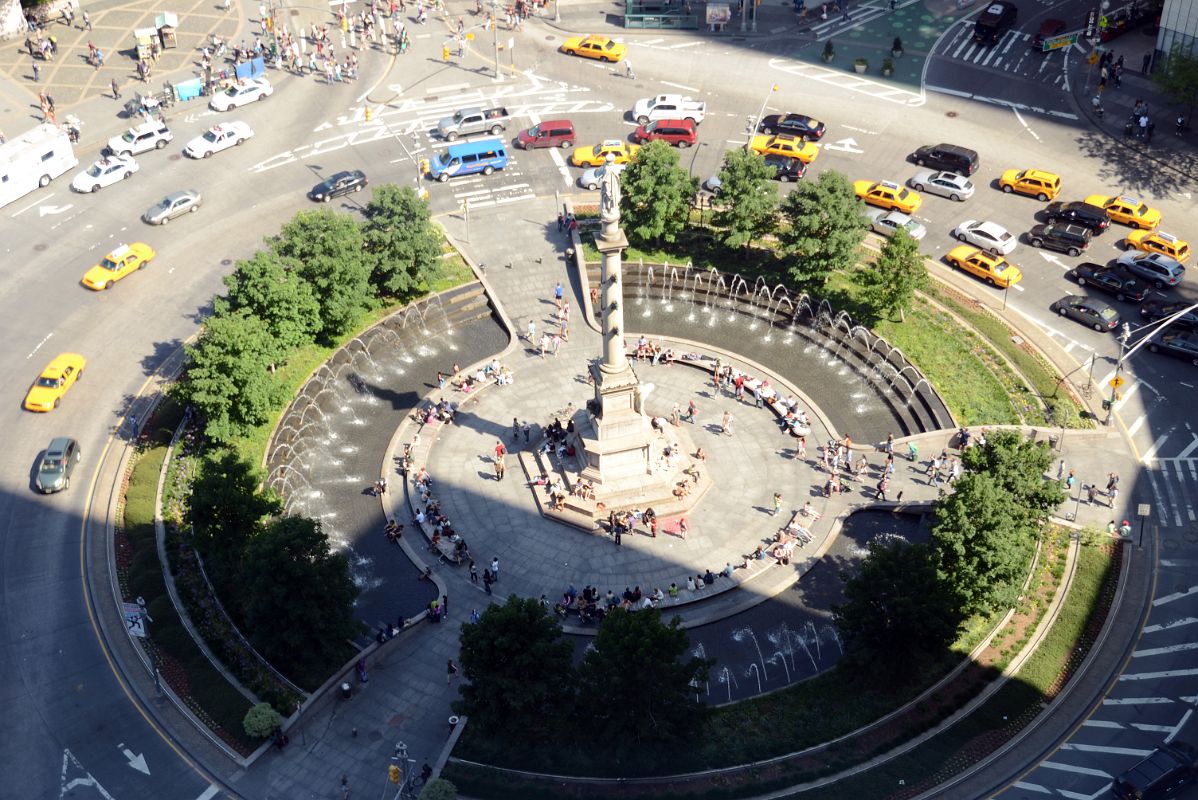 05 Columbus Circle With Statue of Columbus And Fountain From Mandarin Oriental Lobby Lounge